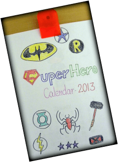 Kid Superhero Calendar