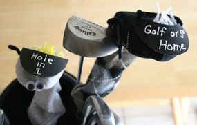 Make Fathers Day Golf Cover Sock Puppets