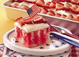Fourth of July Jello Poke cake