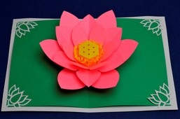 Make Mother's Day Lotus flower pop-up card