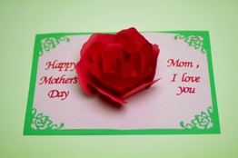 Make Mothers Day Rose Flower Pop-Up Card