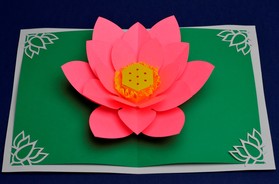 Make Mothers Day Lotus flower pop-up card