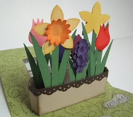 Make Mothers Day Flower Box Pop-Up Card