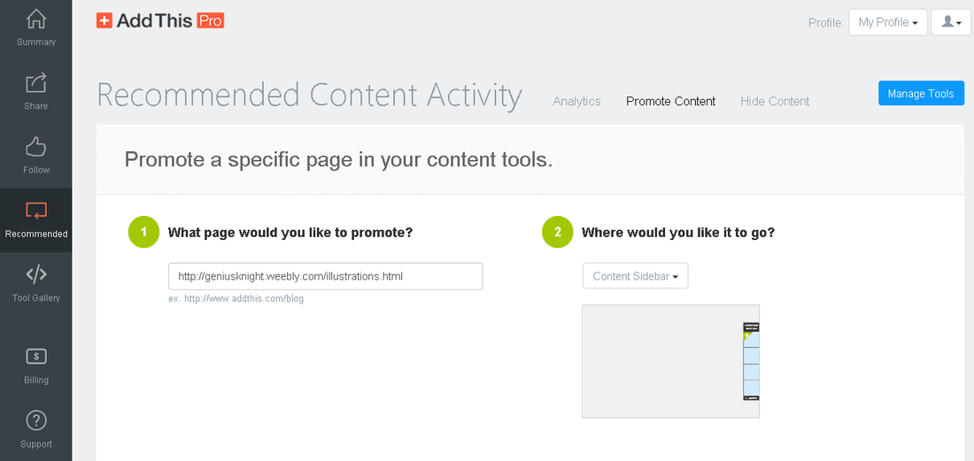 Promote or Feature your Favorite Pages for Free with Addthis Pro