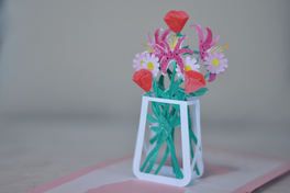 Make Mothers Day Flower Bouquet pop-up Card
