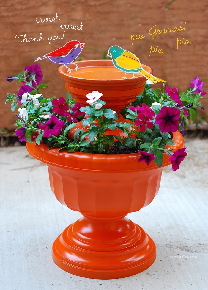 #6. Make a planter and a DIY bird bath combo - 12 DIY Garden Hacks to Take Your Backyard to the Next Level