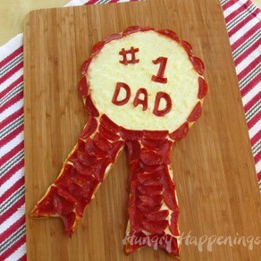 Make #1 dad Pepperoni Pizza Ribbon for Fathers Day